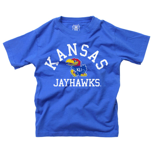 Kansas Jayhawks NCAA Kids S/S Organic Cotton Tee Shirt - Blue