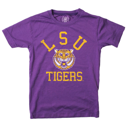 LSU Tigers NCAA Kids S/S Organic Cotton Tee Shirt - Grape