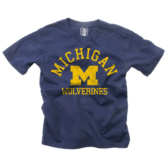 Michigan Wolverines NCAA Kids S/S Organic Cotton Tee Shirt - Midnight