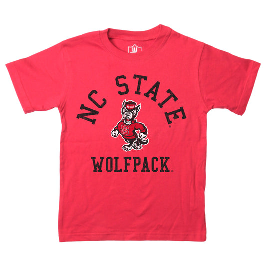 North Carolina State Wolfpack NCAA Kids S/S Organic Cotton Tee Shirt-Red