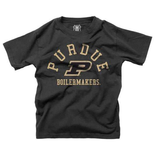 Purdue Boilermakers NCAA Kids S/S Organic Cotton Tee Shirt-Black