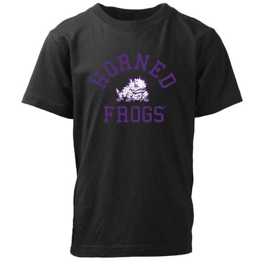 TCU Horned Frogs NCAA Kids S/S Organic Cotton Tee Shirt-Black