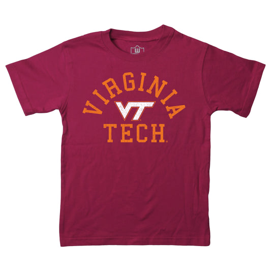 Virginia Tech Hokies NCAA Kids S/S Organic Cotton Tee Shirt-Red