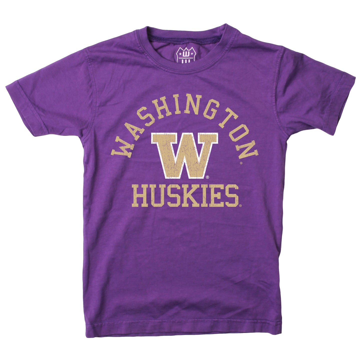 Washington Huskies NCAA Kids S/S Organic Cotton Tee Shirt-Purple