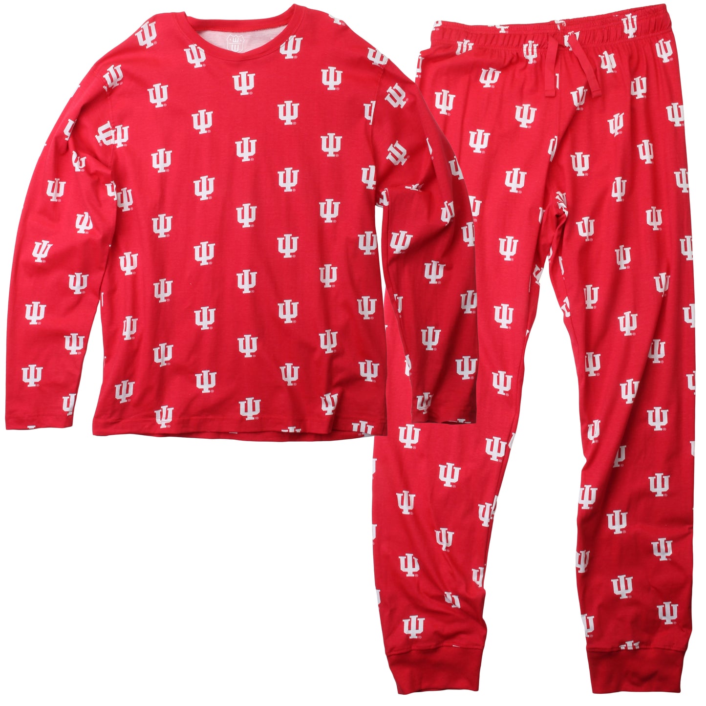 Indiana Hoosiers Men's All-Over Logo Print LS PJ