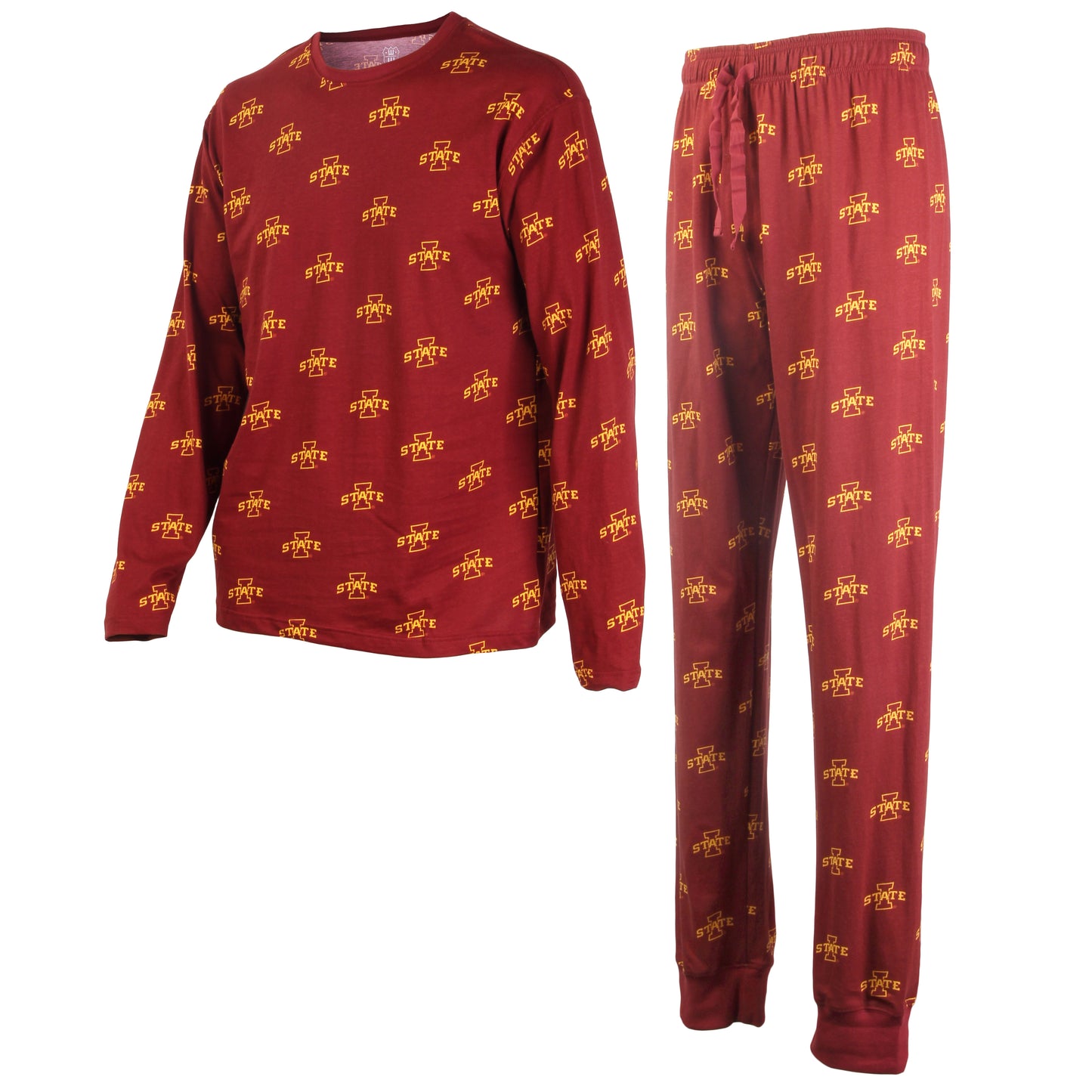 Iowa State Cyclones Men's All-Over Logo Print LS PJ