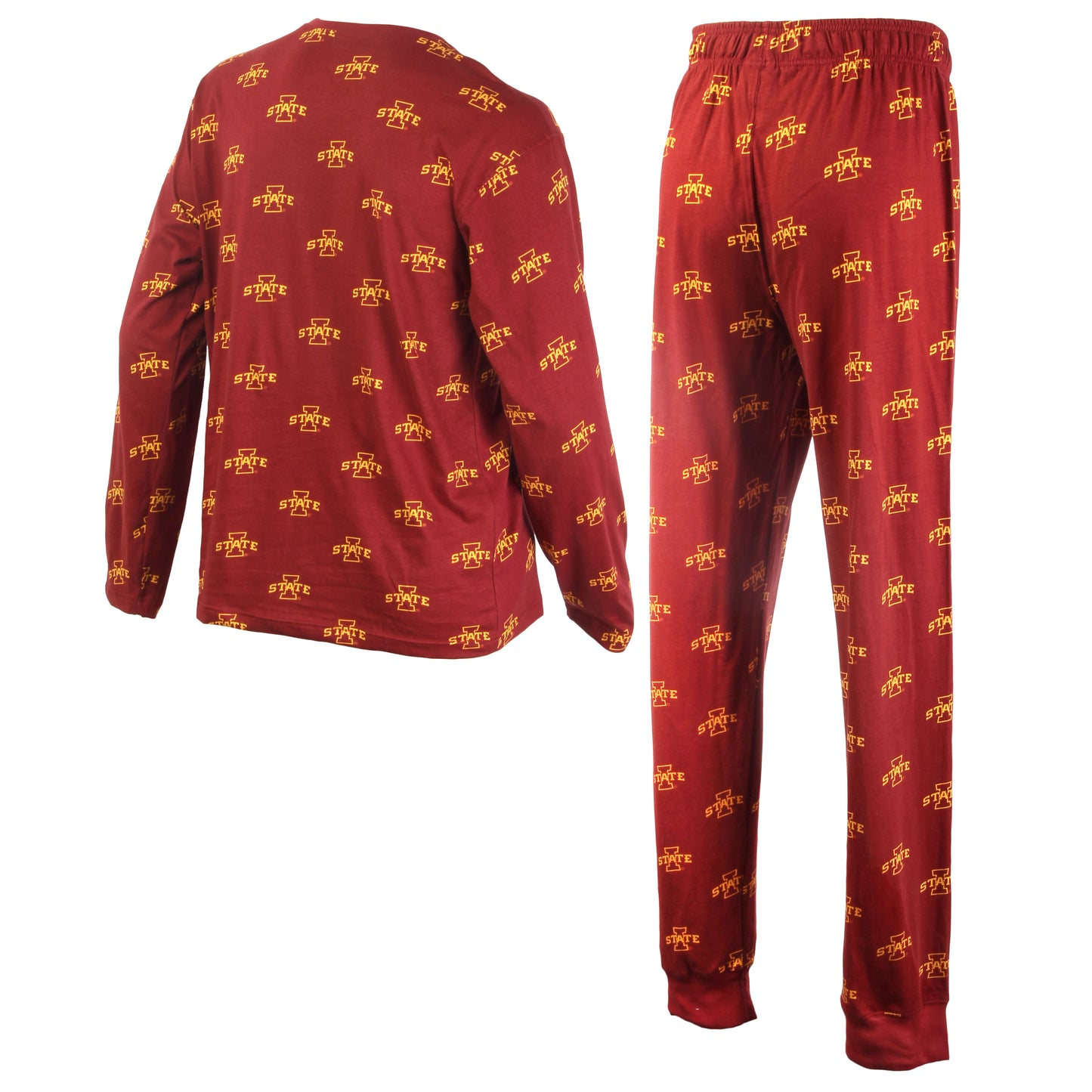 Iowa State Cyclones Men's All-Over Logo Print LS PJ