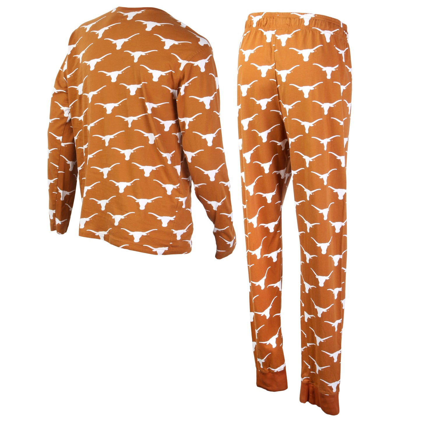 Texas Longhorns Men's All-Over Logo Print LS PJ