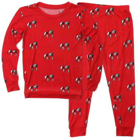 Georgia Bulldogs Youth Allover Print LS Pajama