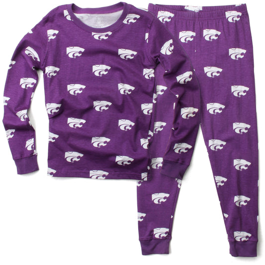 Kansas State Wildcats Youth Allover Print LS Pajama