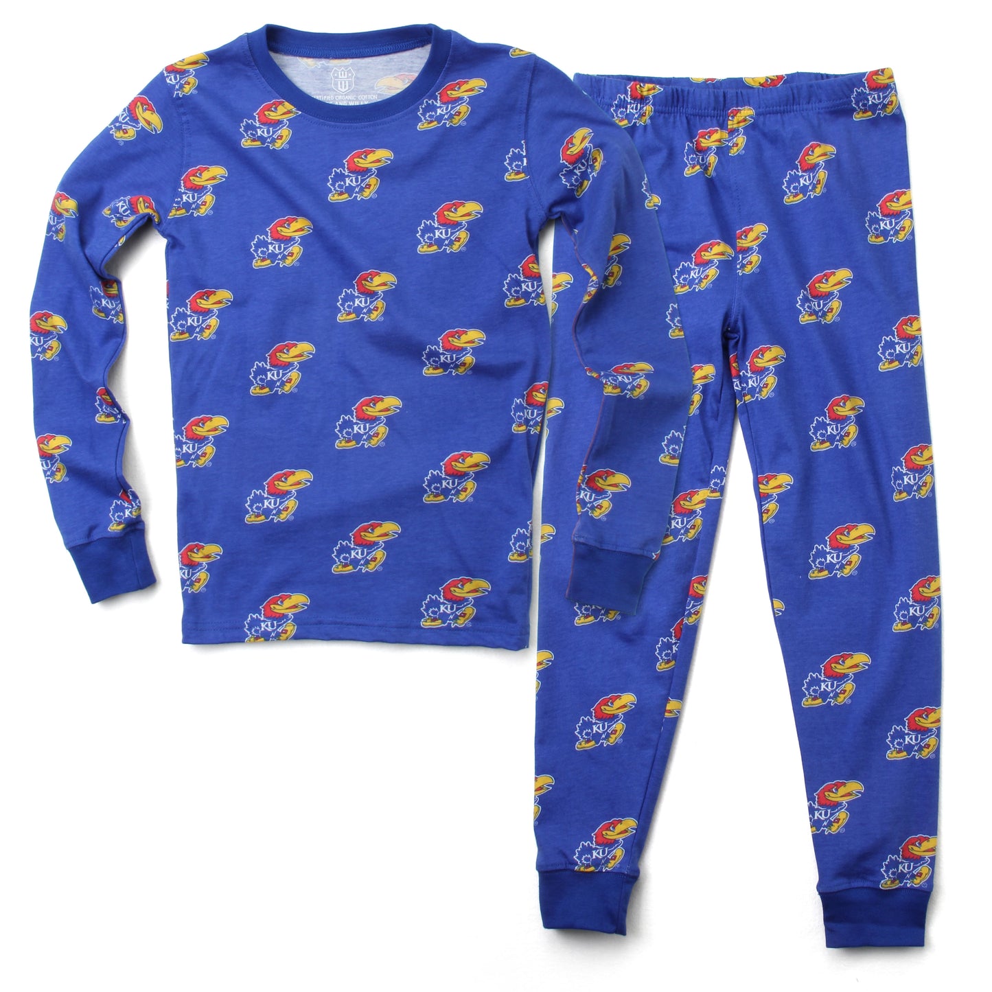 Kansas Jayhawks Youth Allover Print LS Pajama