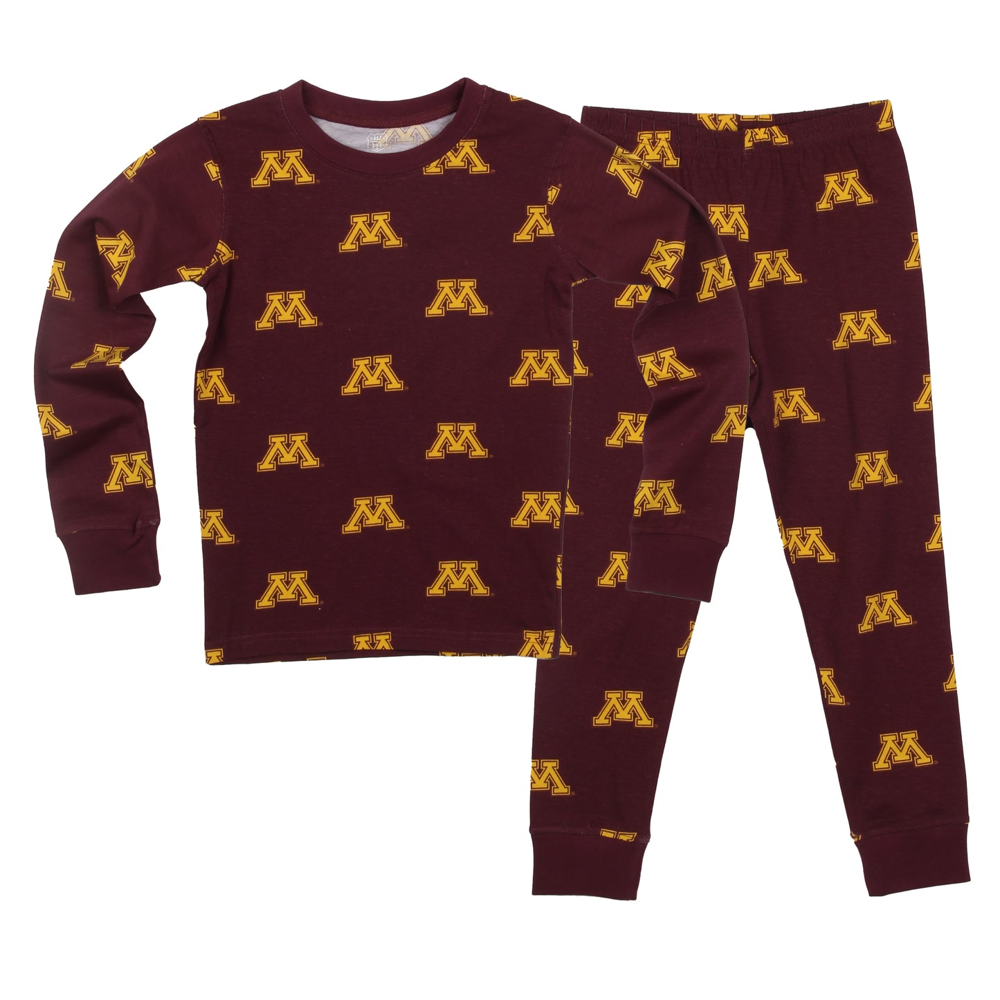 Minnesota Golden Gophers Youth Allover Print LS Pajama