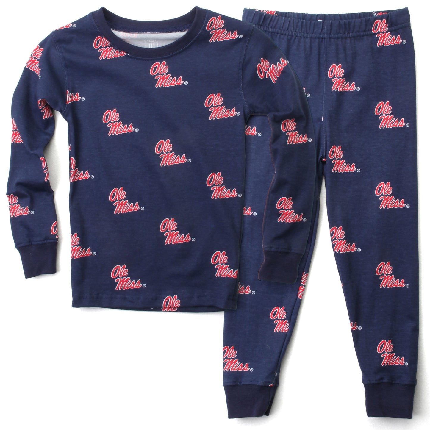 Ole Miss Rebels Youth Allover Print LS Pajama