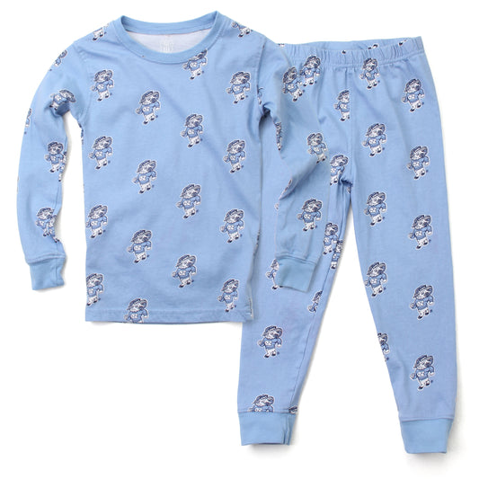 North Carolina Tar Heels Youth Allover Print LS Pajama