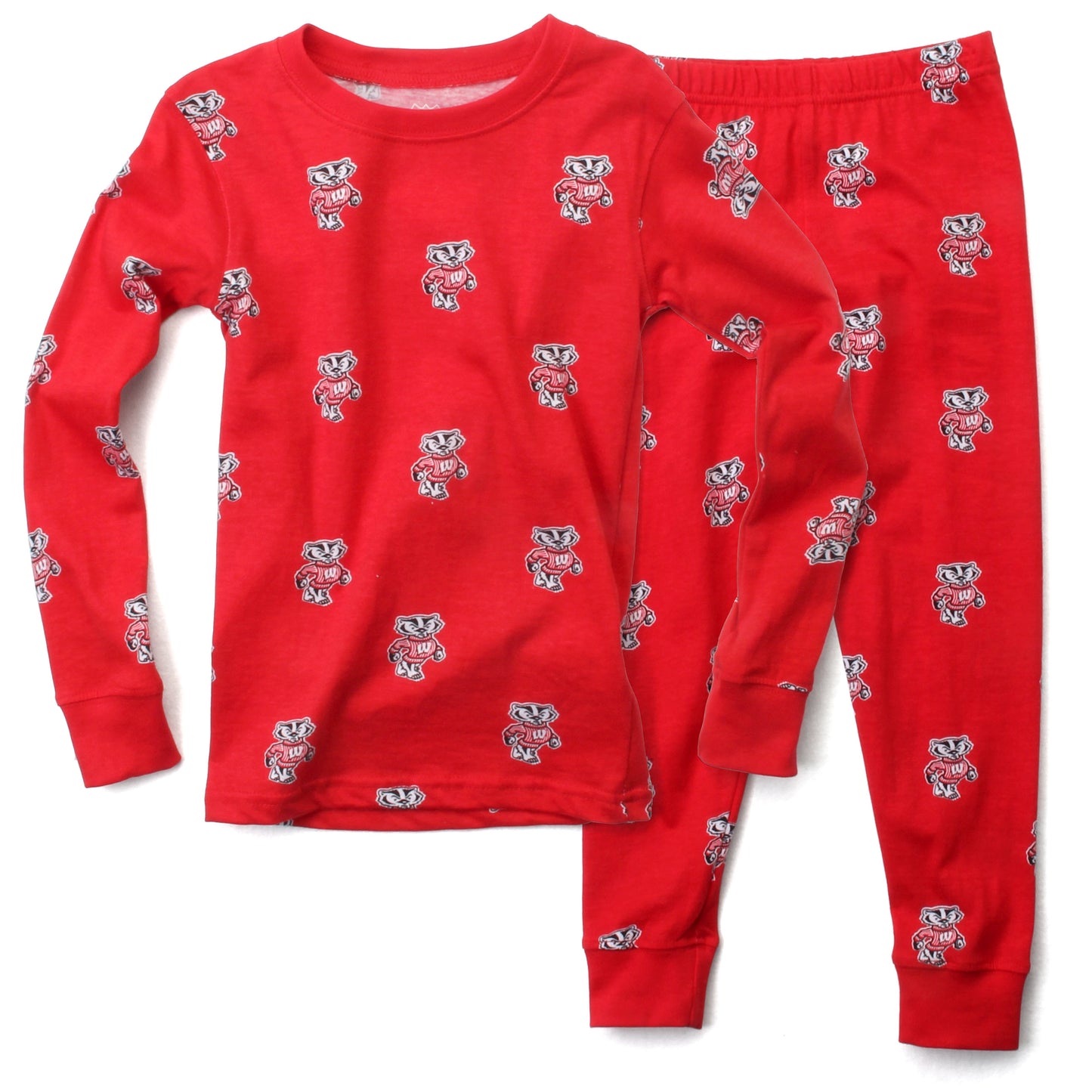 Wisconsin Badgers Youth Allover Print LS Pajama