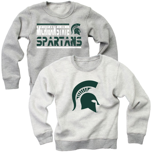 Michigan State Spartans Youth Boys Reversible Fleece Crew