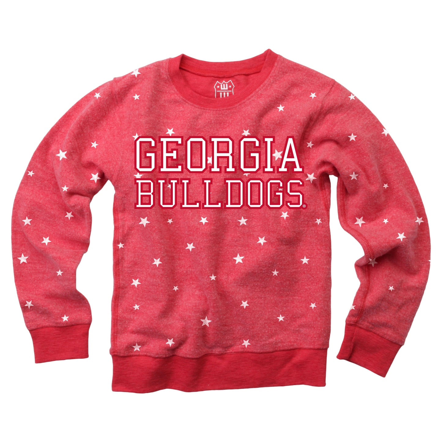 Georgia Bulldogs Youth Girls Allover Star Fleece Top