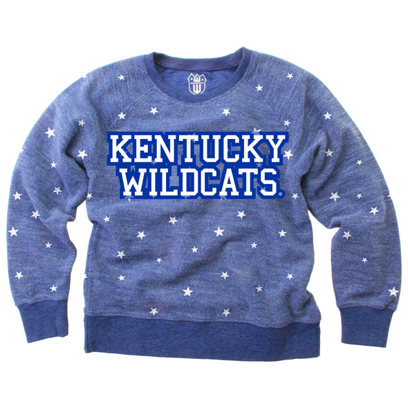 Wes and Willy Kentucky Wildcats Girl's Allover Star Fleece Top