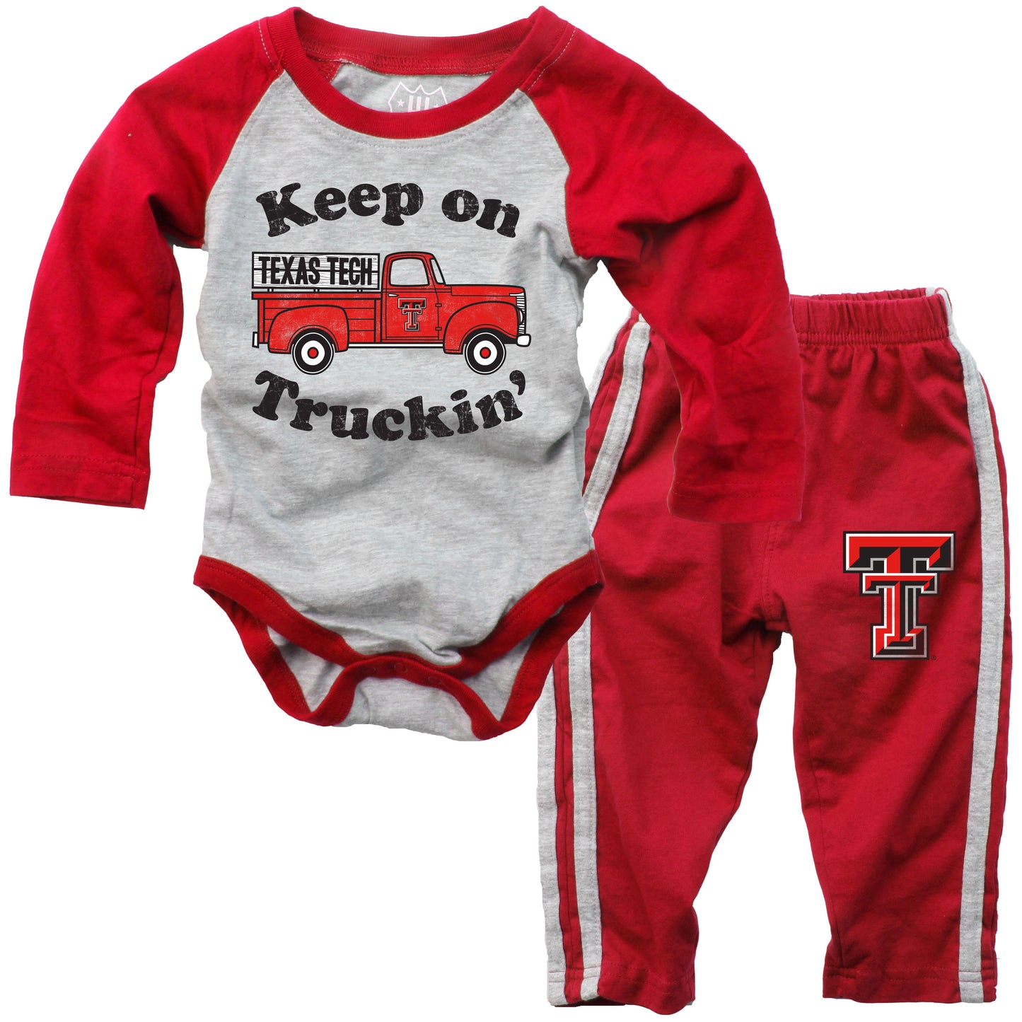 Texas Tech Red Raiders Infant LS Raglan Hopper and Pant Set