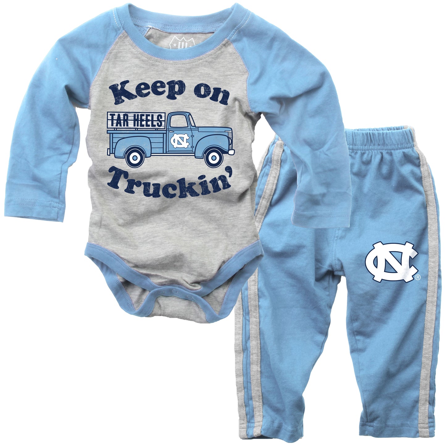 North Carolina Tar Heels Infant LS Raglan Hopper and Pant Set