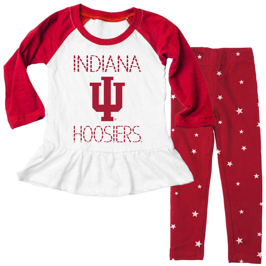 Indiana Hoosiers Infant Slub Raglan Stars Set