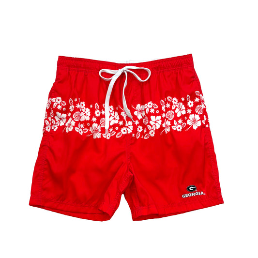 Georgia Bulldogs Mens Inset Floral Swim Trunk