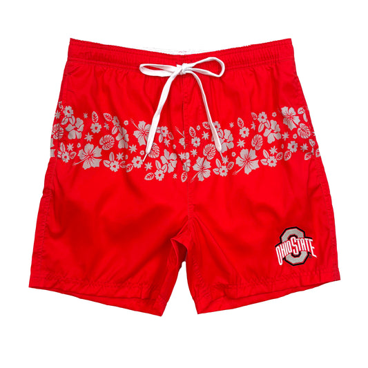 Ohio State Buckeyes Mens Inset Floral Swim Trunk