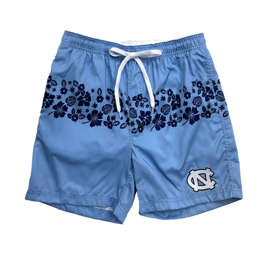 North Carolina Tar Heels Mens Inset Floral Swim Trunk