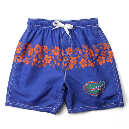 Florida Gators Youth Boys Inset Floral Swim Trunk