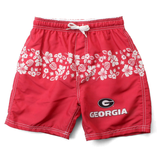 Georgia Bulldogs Youth Boys Inset Floral Swim Trunk