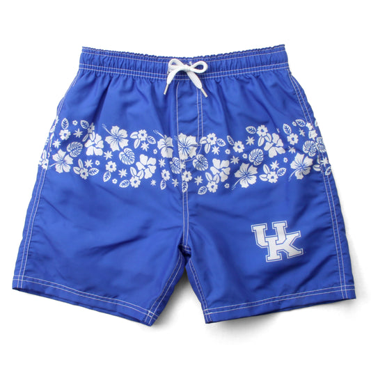 Kentucky Wildcats Youth Boys Inset Floral Swim Trunk