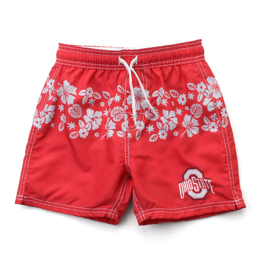 Ohio State Buckeyes Youth Boys Inset Floral Swim Trunk