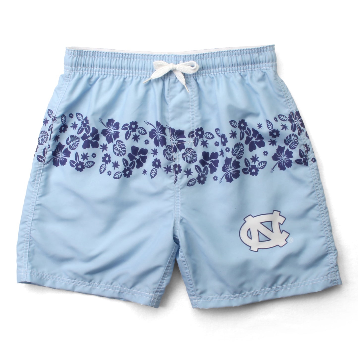 North Carolina Tar Heels Youth Boys Inset Floral Swim Trunk