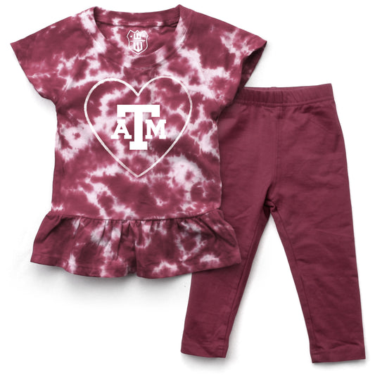 Texas A&M Aggies Infant Tie Dye Flutter Sleeve Set