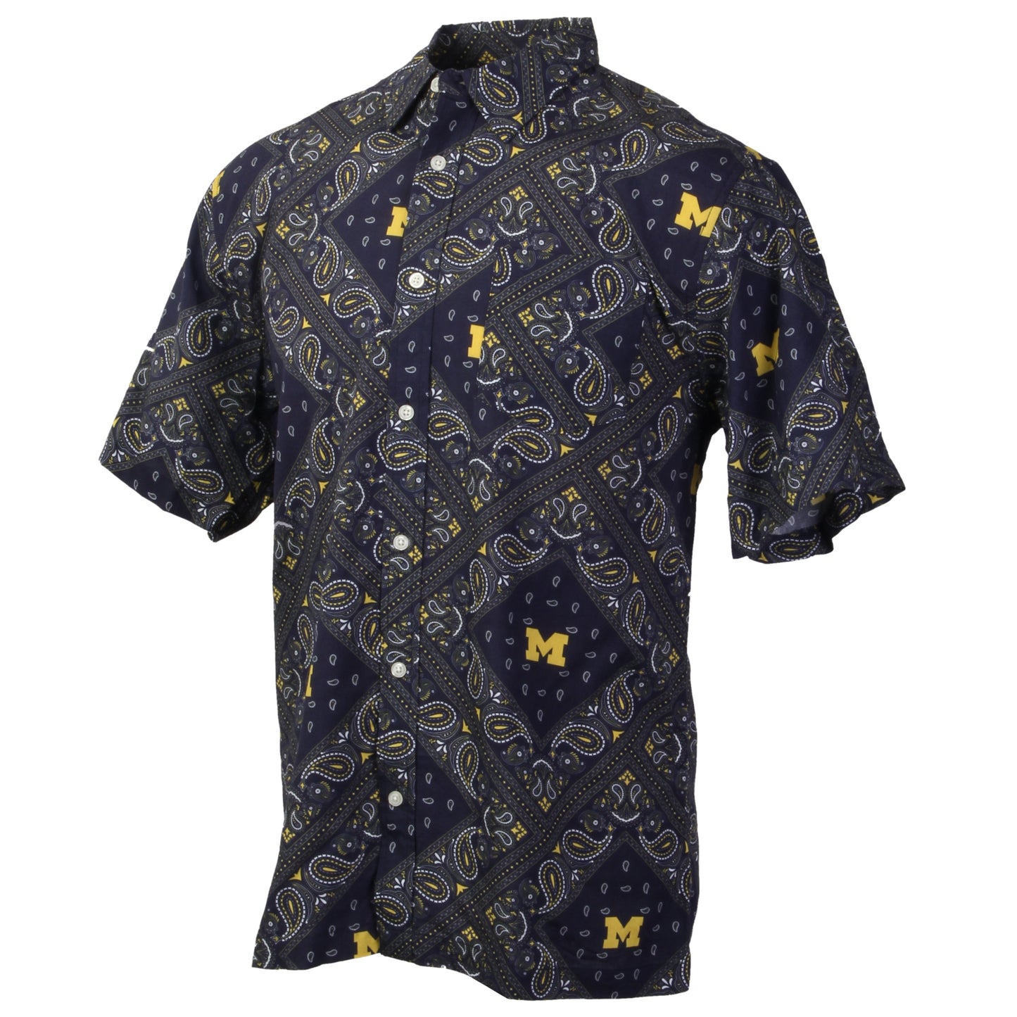 Michigan Woverines Men's Bandana Paisley Shirt