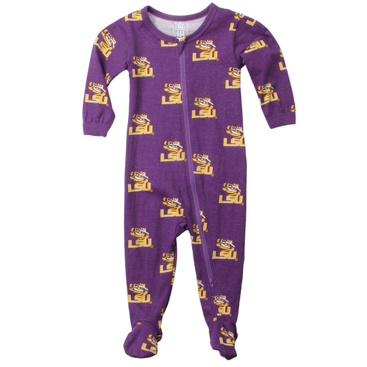 LSU Tigers Infant Allover Print Zip Sleeper