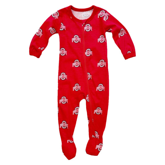 Ohio State Buckeyes Infant Allover Print Zip Sleeper