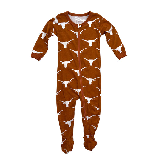 Texas Longhorns Infant Allover Print Zip Sleeper