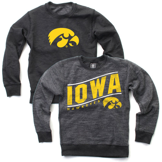 Iowa Hawkeyes Youth Reversible Fleece Crew