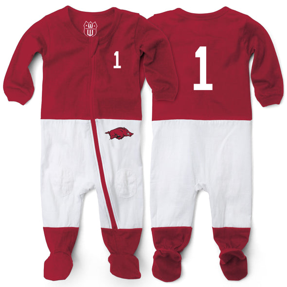 Wes & Willy Arkansas Razorbacks Football PJ Infant Footie