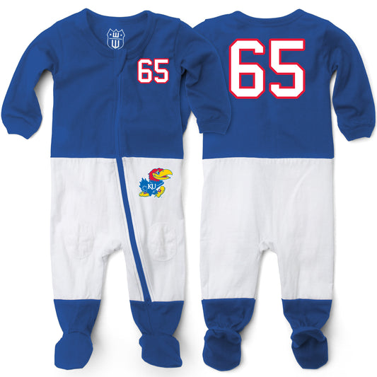 Kansas Jayhawks Infant Football PJ Footie