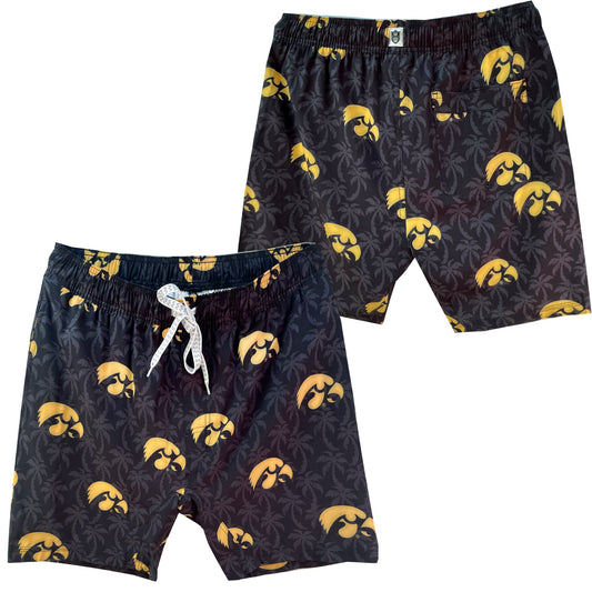 Iowa Hawkeyes Men's Palm Tree Tech Swim Trunks