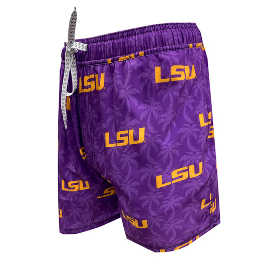 LSU Tigers Men's Palm Tree Tech Swim Trunks