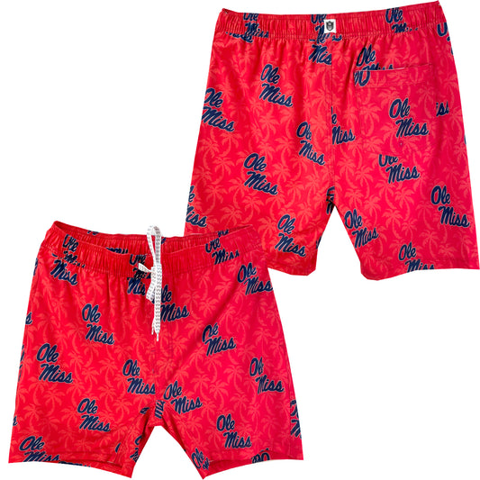 Ole Miss Rebels Men's Palm Tree Tech Swim Trunks