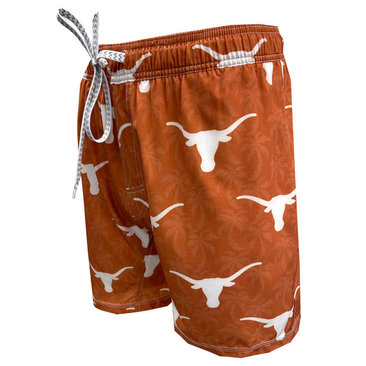 Texas Longhorns Men's Palm Tree Tech Swim Trunks