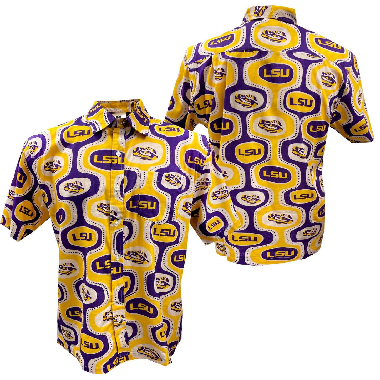 LSU Tigers Men's Cabana Short Sleeve Shirt