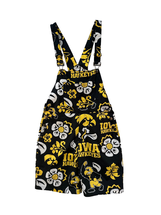 Iowa Hawkeyes Womens Floral Short Overalls