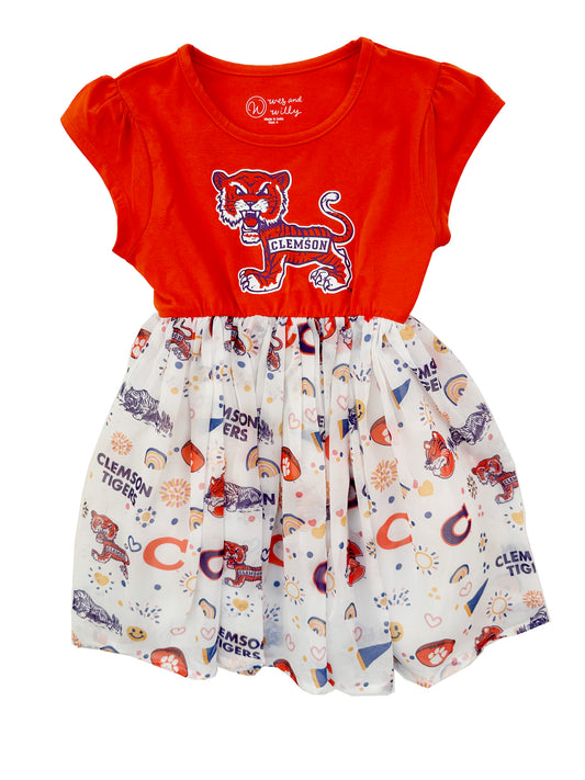 Clemson Tigers Youth Girls Princess Dress