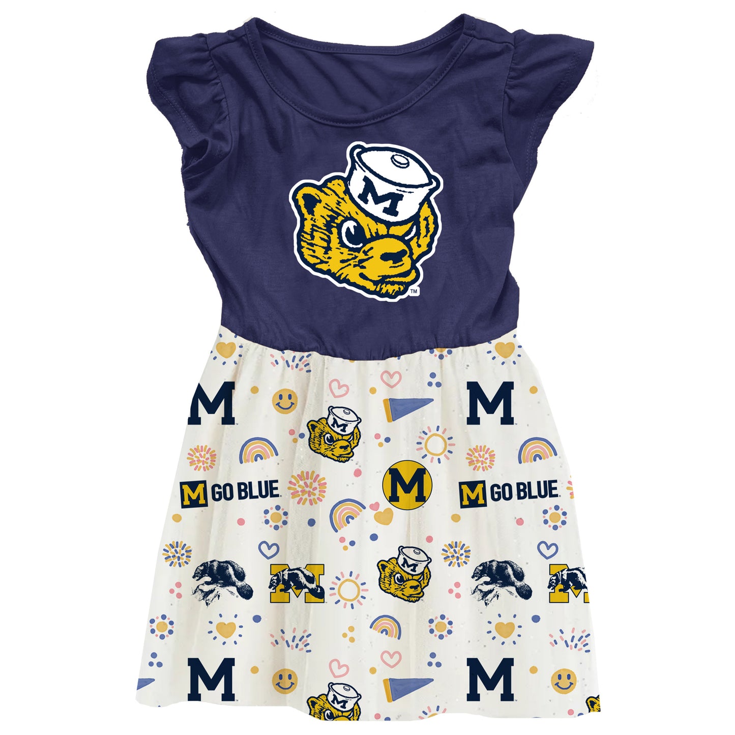 Michigan Wolverines Youth Girls Princess Dress