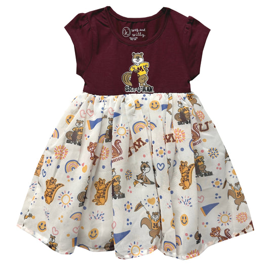 Minnesota Golden Gophers Youth Girls Princess Dress